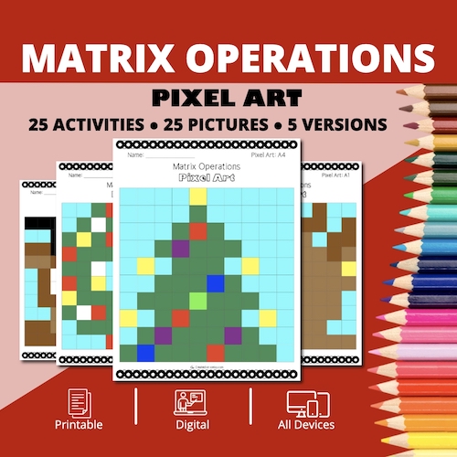 Christmas: Algebra Matrix Operations Pixel Art Mystery Picture
