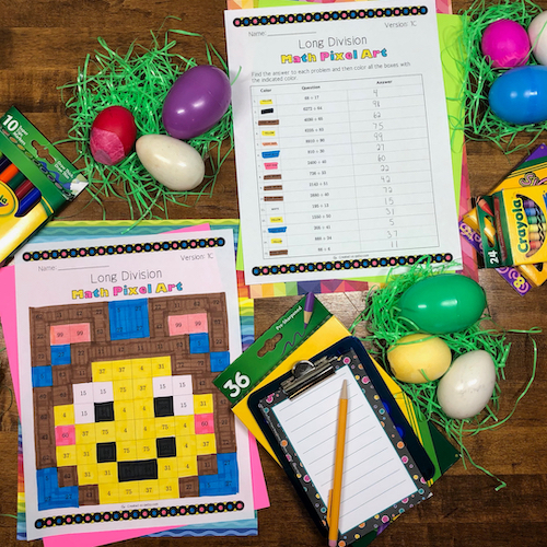 Easter: Long Division Pixel Art