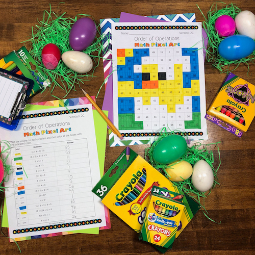 Easter: Order of Operations Pixel Art