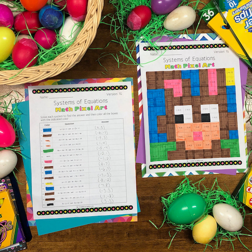 Easter: Systems of Equations Pixel Art