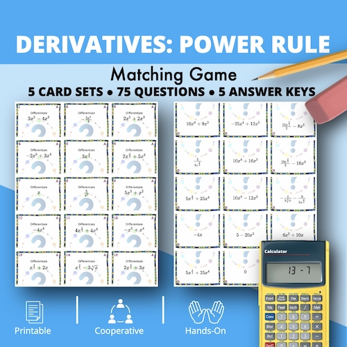 Derivatives: Power Rules Matching Game
