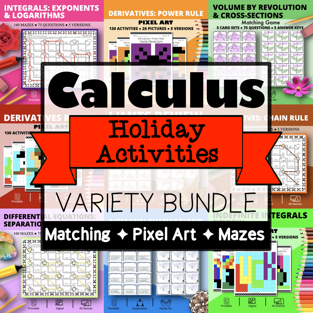 AP Calculus Holiday Activities Bundle