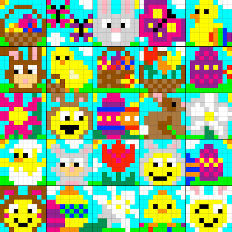 Easter pixel art images