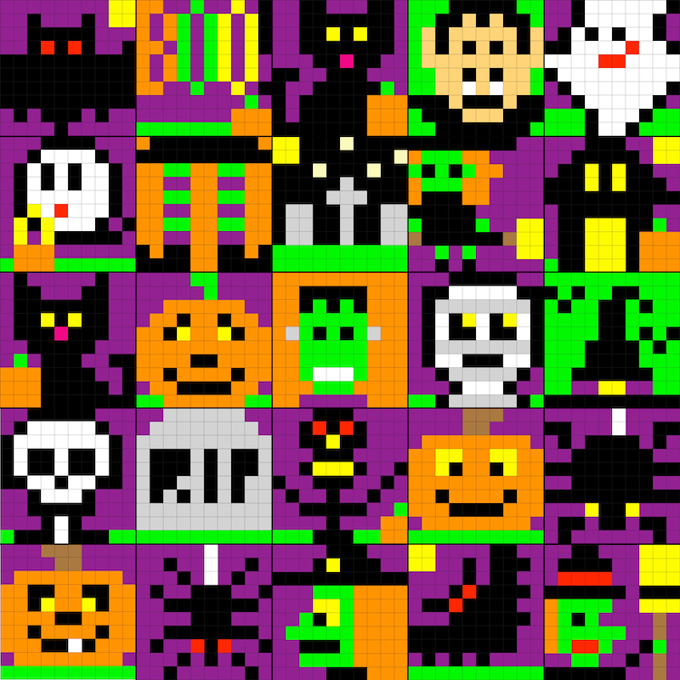 halloween pixel art images