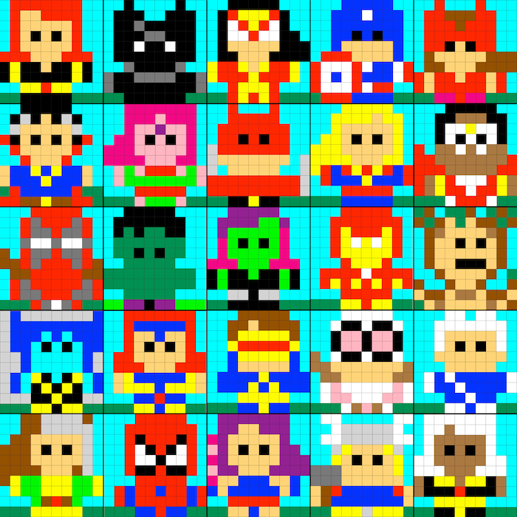 super hero pixel art images