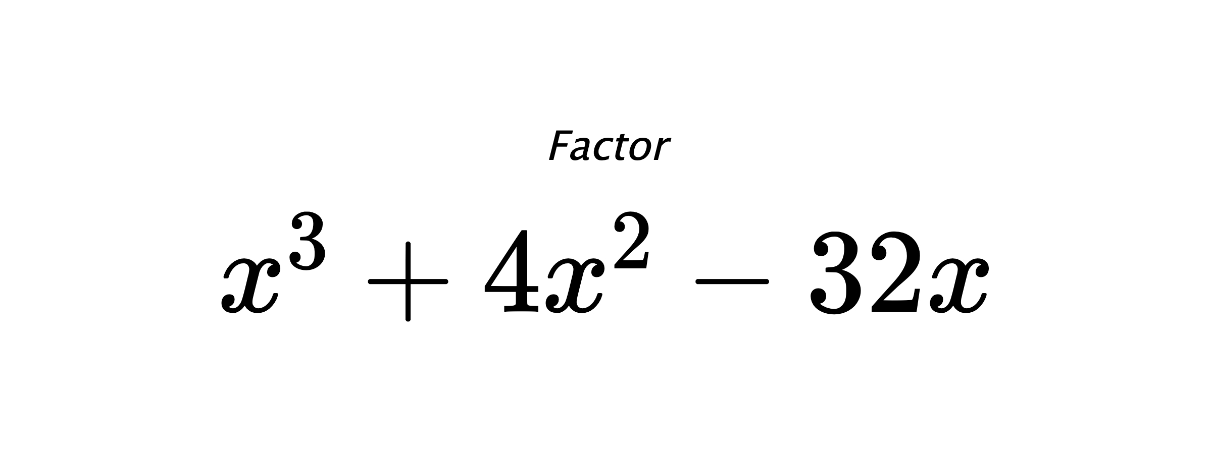Factor $ x^3+4x^2-32x $