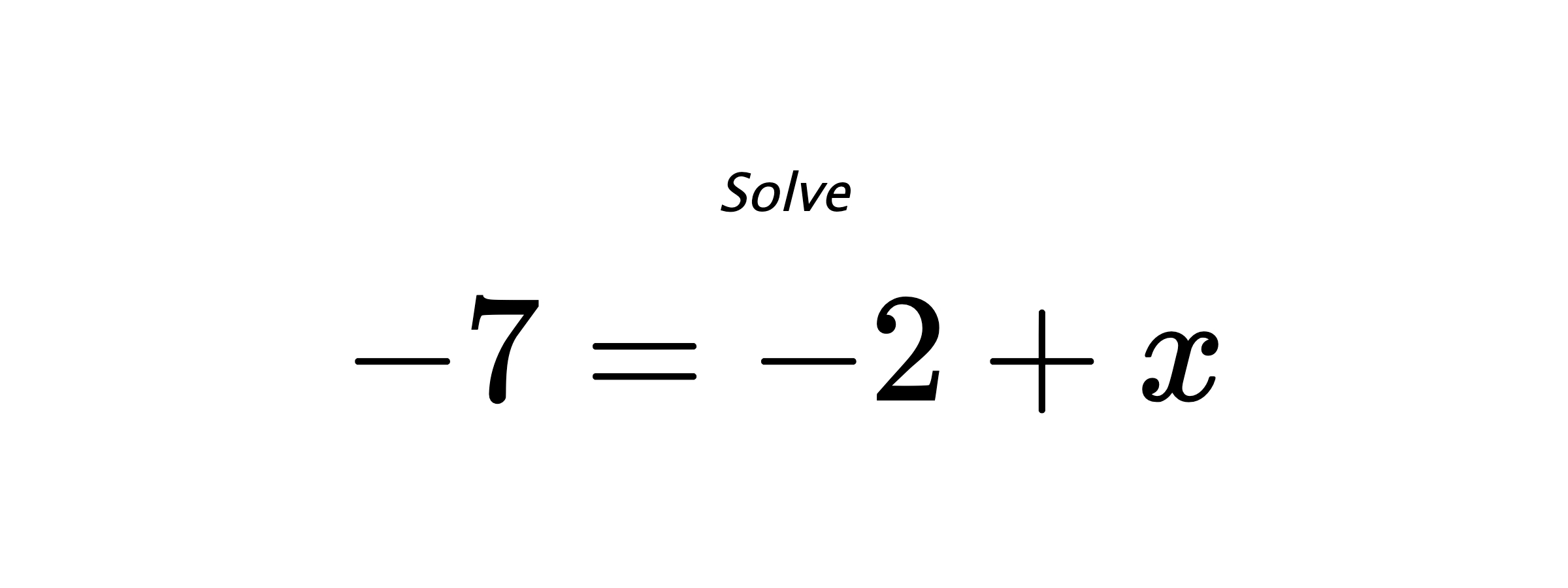 Solve $ -7=-2+x $
