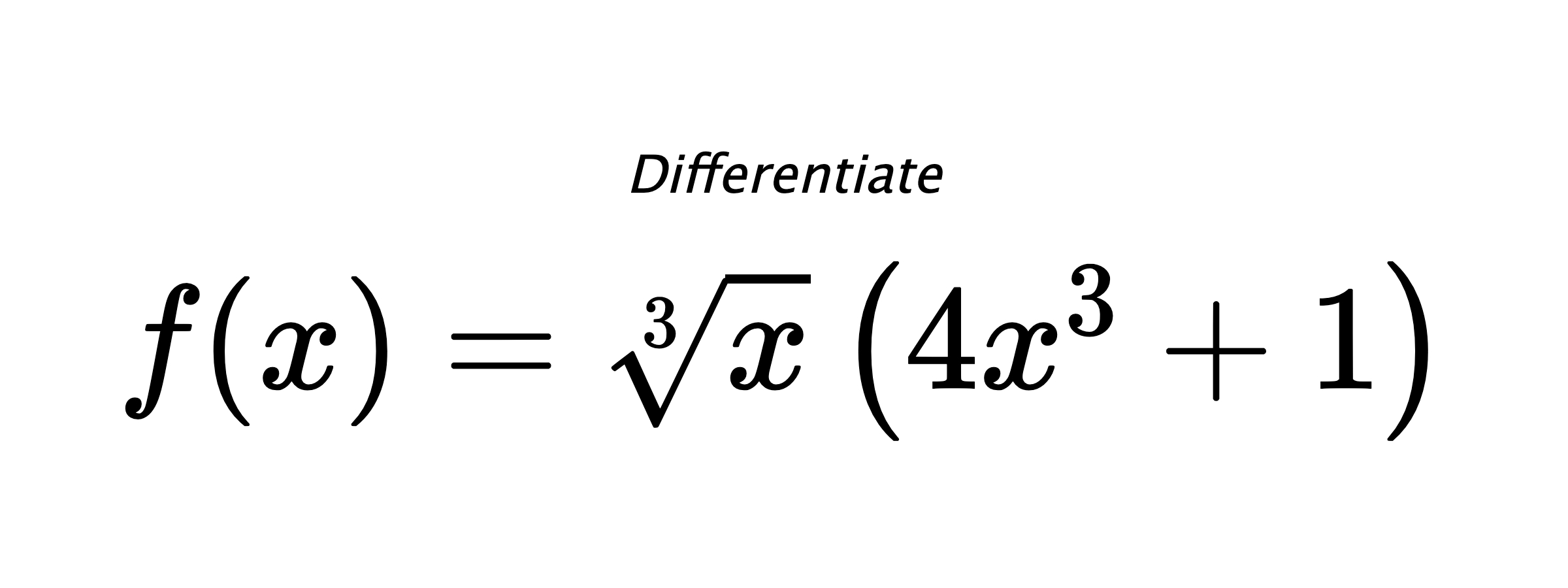 Differentiate $ f(x) = \sqrt[3]{x} \left(4 x^{3} + 1\right) $