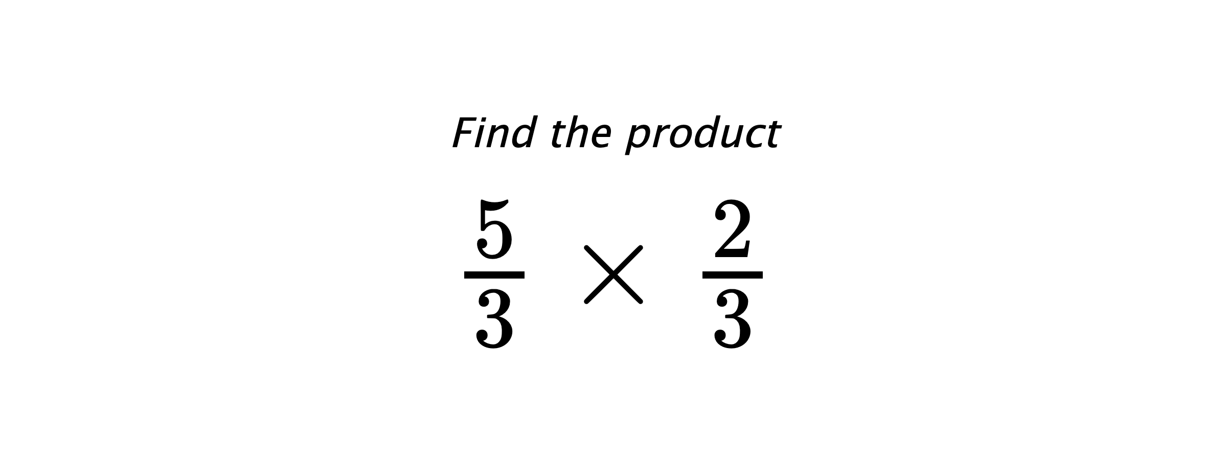 Find the product $ \frac{5}{3} \times \frac{2}{3} $