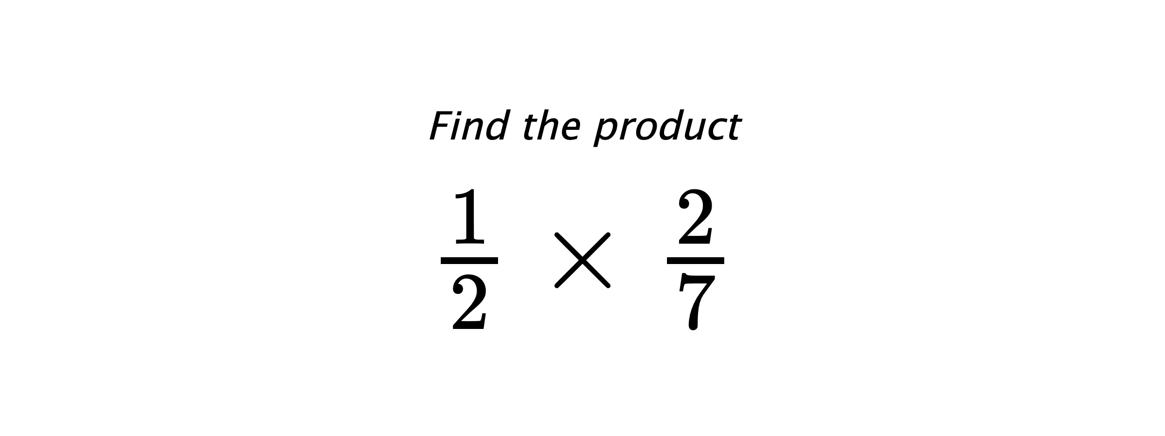 Find the product $ \frac{1}{2} \times \frac{2}{7} $