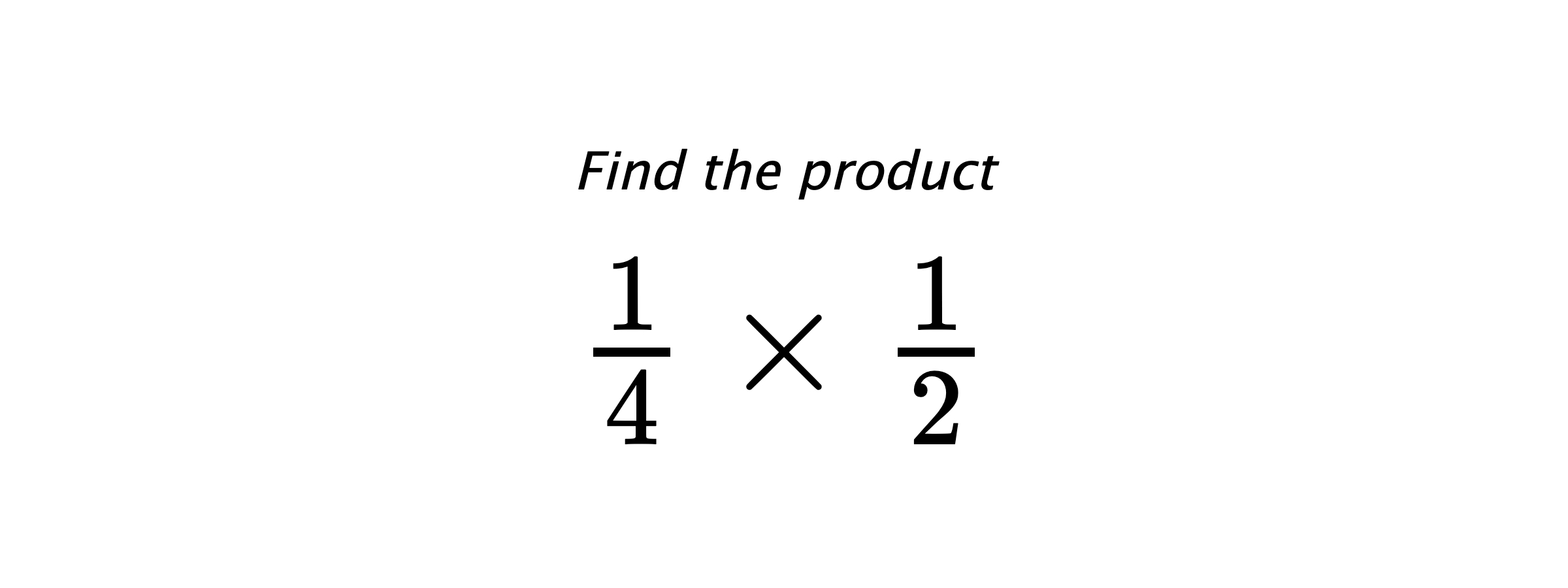 Find the product $ \frac{1}{4} \times \frac{1}{2} $