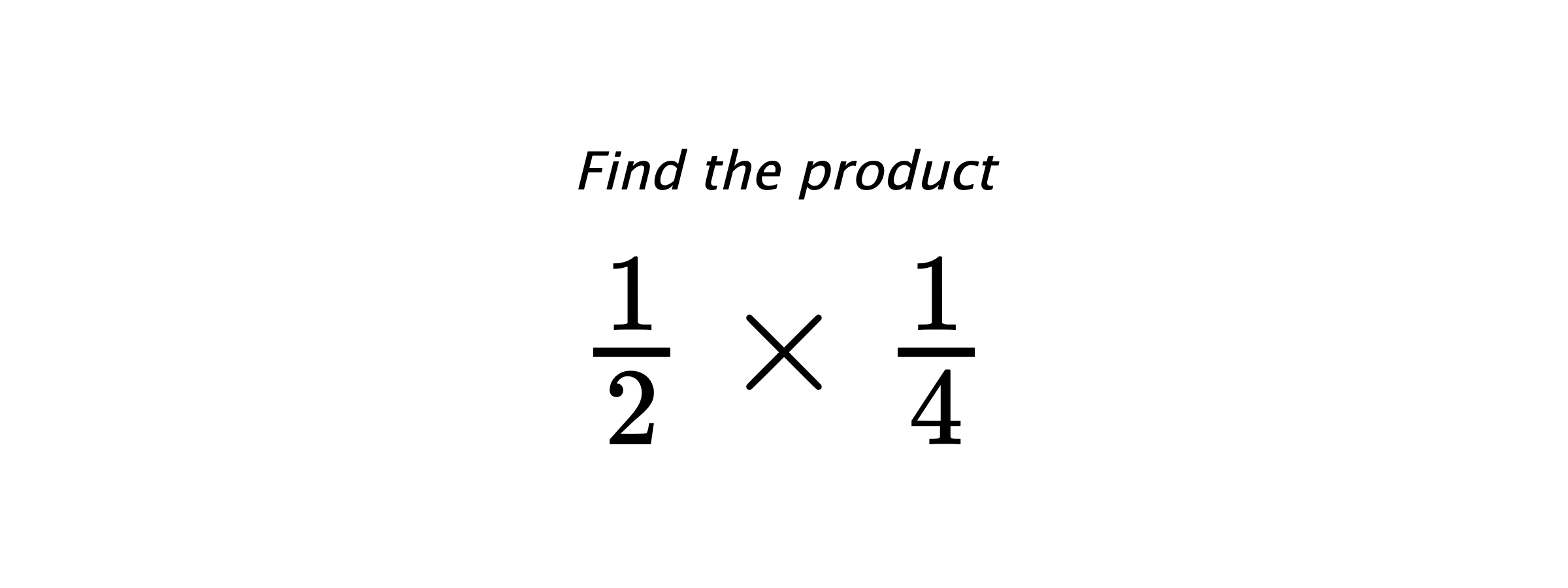 Find the product $ \frac{1}{2} \times \frac{1}{4} $